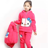 童装女童冬装2014新款运动套装韩版儿童卫衣三件套加厚大童女装潮