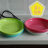 日本进口inomata盘子糖果色餐具 可微波炉用塑料圆碟创意托盘杯碗