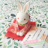 预定 日本代购濑户烧药师窑汽车摆件装饰招财兔和风祈愿兔招财猫