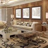 心泊三联欧式客厅装饰画美式沙发背景墙现代挂画卧室餐厅抽象壁画