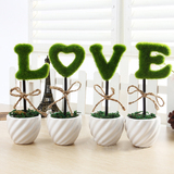 特价桌面仿真LOVE植物盆栽盆景 创意礼品家居用品办公室装饰摆件
