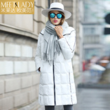 米莱达 2015秋冬装新款女装中长款纯色外套 加厚保暖90绒羽绒服女