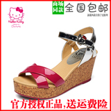 Hellokitty 达芙妮 正品新款夏季木纹坡跟凉鞋1015303920厚底女鞋