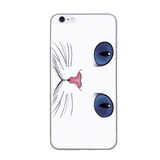 独家白猫蓝眼iPhone6手机壳6s plus 5s全包透明硅胶软壳喵星人