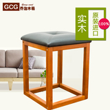 GCG美式全实木妆凳 欧式梳妆凳小凳子 梳妆台化妆换鞋凳餐凳简约