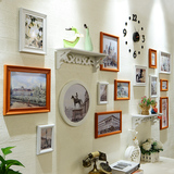 地中海复古实木照片墙楼梯过道艺术相片墙餐厅办公室相框墙背景墙