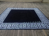 现代宜家黑白条纹地毯客厅茶几卧室床边手工地毯玄关定制地毯包邮