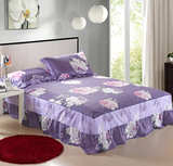 定制纯棉床罩紫色大花床单全棉床裙可配枕套被套1.8*2.2床罩2*2.2