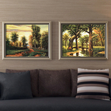 风景画森林油画欧式客厅装饰画卧室餐厅走廊壁画无框画有框帆布画