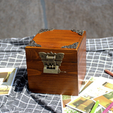 【三姐家】木储蓄罐带锁收纳盒礼品盒 怀旧高档精品盒子 带锁方盒
