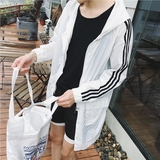 夏季防晒衣男 超薄韩版修身连帽透气外套青少年中长款长袖学生潮