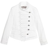 2016新款ERMANNO SCERVINO女童女孩白色刺绣牛仔衣外套夹克6-16岁