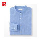 男装 高级麻立领衬衫(长袖) 175401 优衣库UNIQLO