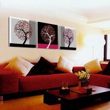 客厅现代抽象装饰画卧室三联无框画墙画欧式壁画挂画发财树艺术画