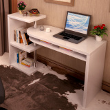 蓝澜 现代时尚书桌台式电脑桌 家用书柜卧室旋转转角烤漆书架组合