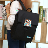 学院风女学生书包2016新款韩版猫头鹰帆布双肩包休闲简约电脑背包
