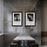 人气创意飞机挂墙艺术相框美式客厅书房工业风现代简约黑色装饰画