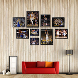 库里装饰画 篮球NBA球星海报照片墙 酒吧KTV体育用品店有框画挂画