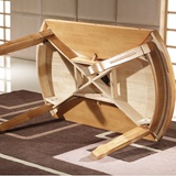 桌旋转桌子实木圆形餐桌椅组合可伸缩折叠6人4人小户型圆桌橡木餐