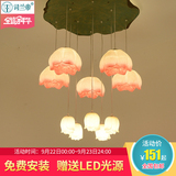 新中式吊灯 荷花莲花灯创意个性客厅灯艺术餐厅茶楼过道楼梯灯具