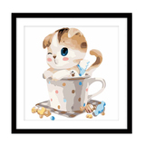 diy数字油画 动漫卡通动物大幅手绘装饰画 茶杯猫可爱猫咪 喵星人