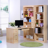 实木电脑桌包邮台式儿童书桌书架组合家用办公桌书桌 书架 组合
