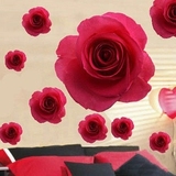 【天天特价】墙贴温馨浪漫床头装饰贴画玫瑰花客厅 壁贴衣柜贴纸