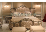 定制欧式新古典后现代实木双人床法式宫廷雕花卧室双人床床头柜特