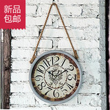 钟表创意挂钟静音客厅美式现代简约时钟卧室个性铁艺圆形复古挂钟