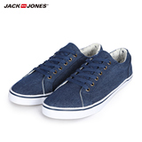 JackJones杰克琼纯色帆布系带低帮男士夏季休闲鞋C|21625M005