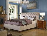 欧式拉扣简约美式乡村卧室家具布艺床 地中海1.5m1.8米双人婚床