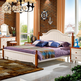 包安装 地中海全实木床橡木床双人床1.5米1.8 婚床卧室美式家具