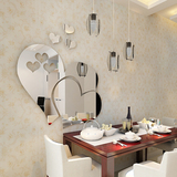 心形镜面墙贴3d水晶立体墙贴画亚克力客厅卧室餐厅温馨创意墙壁画