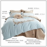 纯棉四件套1.5米1.8米全棉纯色刺绣花床单高级床上用品套件