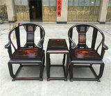 红木家具 老挝黑酸枝皇宫椅3件套 实物拍摄  面板同料 值得收藏
