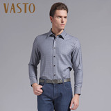 VASTO2014年冬季2014年常规华斯度男士保暖长袖格纹衬衫142204227