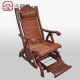 红木家具非洲黄花梨中式雕花仿古躺椅老人椅纯实木休闲靠椅睡椅
