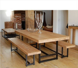 LOFT风格美式乡村复古家具铁艺餐桌椅组合 书桌办公咖啡桌餐桌子
