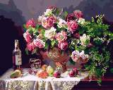 新款diy数字油画特价手绘填色花卉客厅餐厅装饰画 40*50玫瑰之约