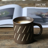 原谷手绘简约几何粗陶瓷杯△日式创意zakka杯子马克杯水杯咖啡杯