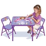 迪士尼全新苏菲亚公主Sofia儿童女孩学习书桌书台连2摺叠椅子套装