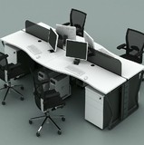 办公家具 4人屏风职员办公桌椅组合简约现代电脑桌办工作位员工桌