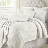 欧美外贸纯白高档绣花绗缝床垫纯棉床盖空调被三件套床罩特价包邮