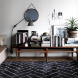时尚黑白条纹简约宜家客厅茶几地毯卧室床边毯现代长方形沙发地毯