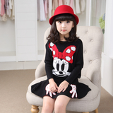 韩版米奇女童毛衣套装秋冬新款 针织童装儿童套裙女长袖两件套装
