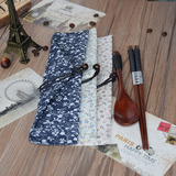 zakka日式创意简约复古和风布套布袋筷勺袋子便携布套餐具套装袋