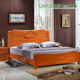 特价促销高档纯实木床1.8 1.5米橡木床储物高箱床实木雕花双人床