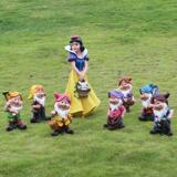 白雪公主与七个小矮人玻璃钢卡通人物工艺品幼儿园装饰花园林摆件