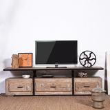 美式乡村工业风格家具 做旧复古电视柜 仿古实木收纳柜实木置物架