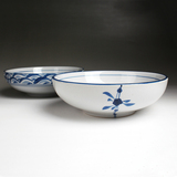 韩式日式和风 汤碗 浅式碗 大碗 面碗 高温手绘釉下彩青花瓷新品